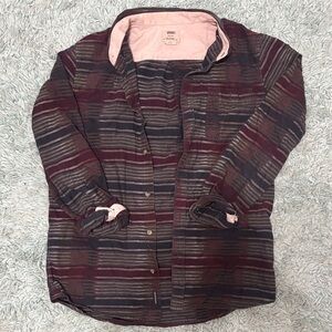 Vans Women's Multi-Striped Utility Jacket - Burgundy and Gray